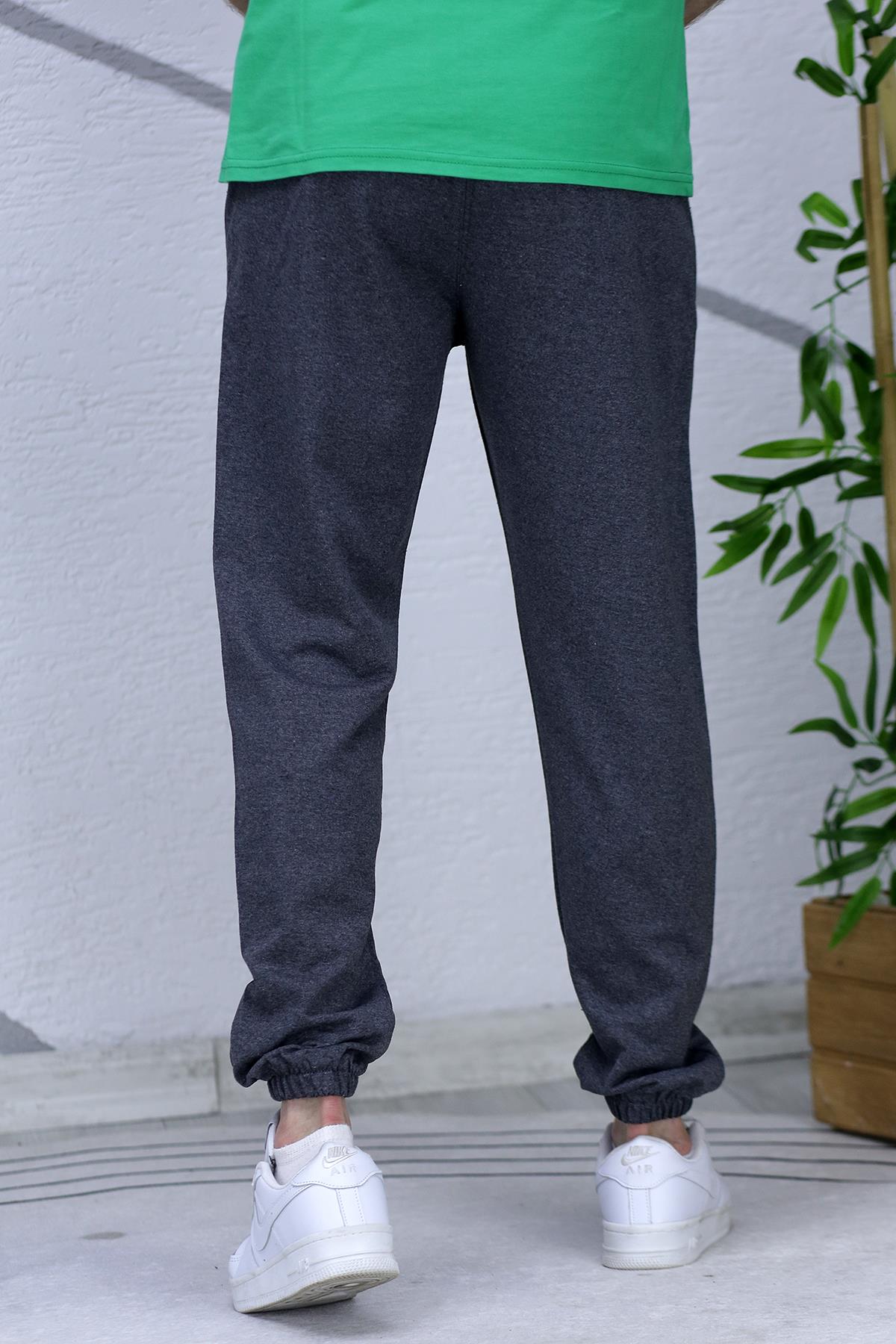 Boston Baskılı Erkek Yazlık İnce Eşofman Altı 07 - Antrasit