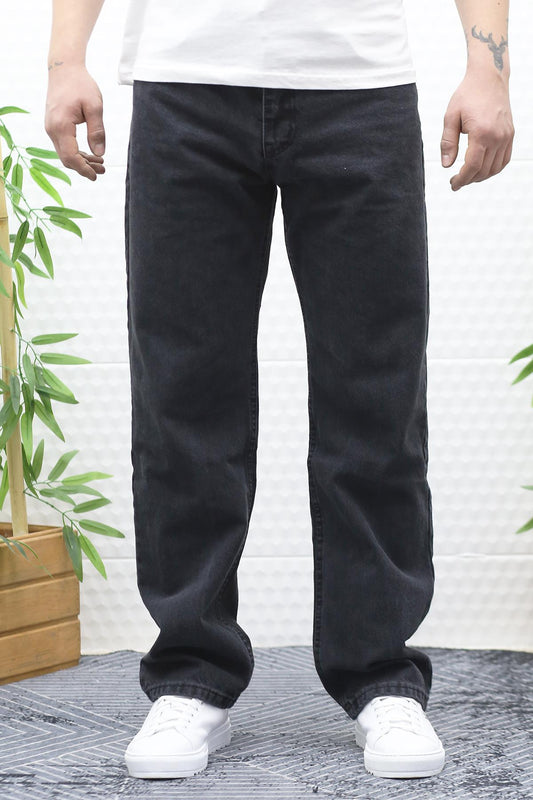Erkek Baggy Bol Kesim Kot Pantolon - Antrasit