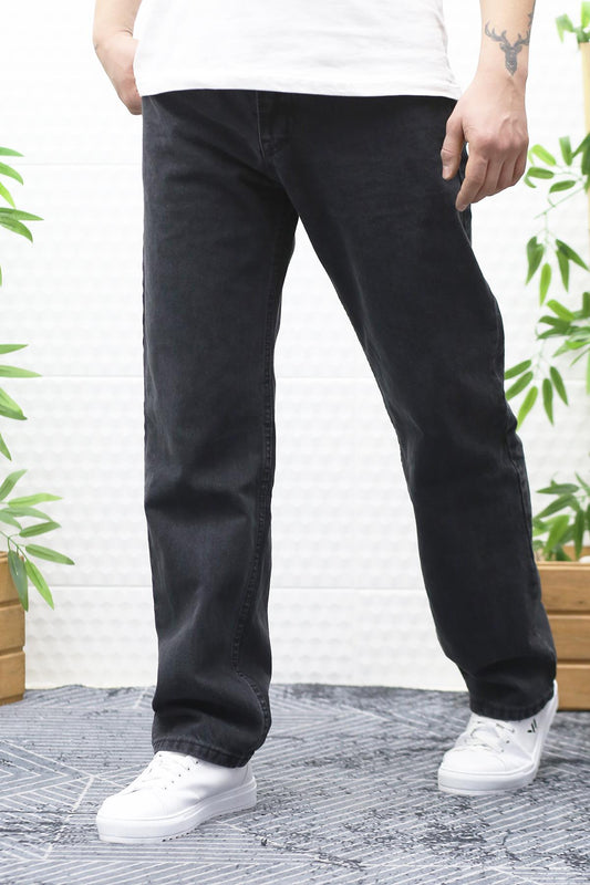 Erkek Baggy Bol Kesim Kot Pantolon - Antrasit