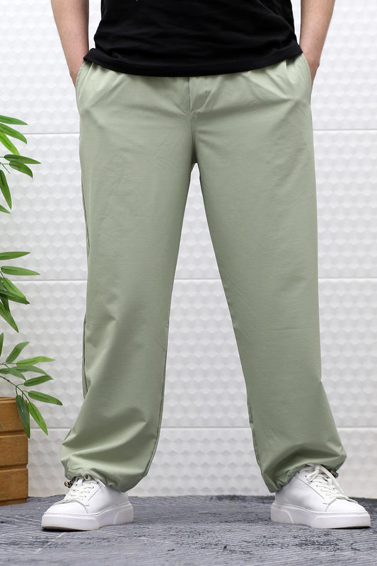 Erkek Baggy Pantolon Paça Ayarlanabilir Likralı Paraşüt Kumaş - Su Yeşili