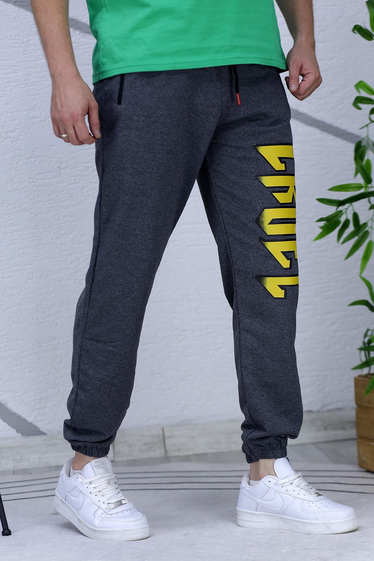 Erkek Cruel Baskılı Yazlık İnce Eşofman - Antrasit