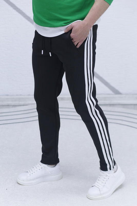 Erkek Düz Paça Modelli Scuba Eşofman Altı 08 - Siyah