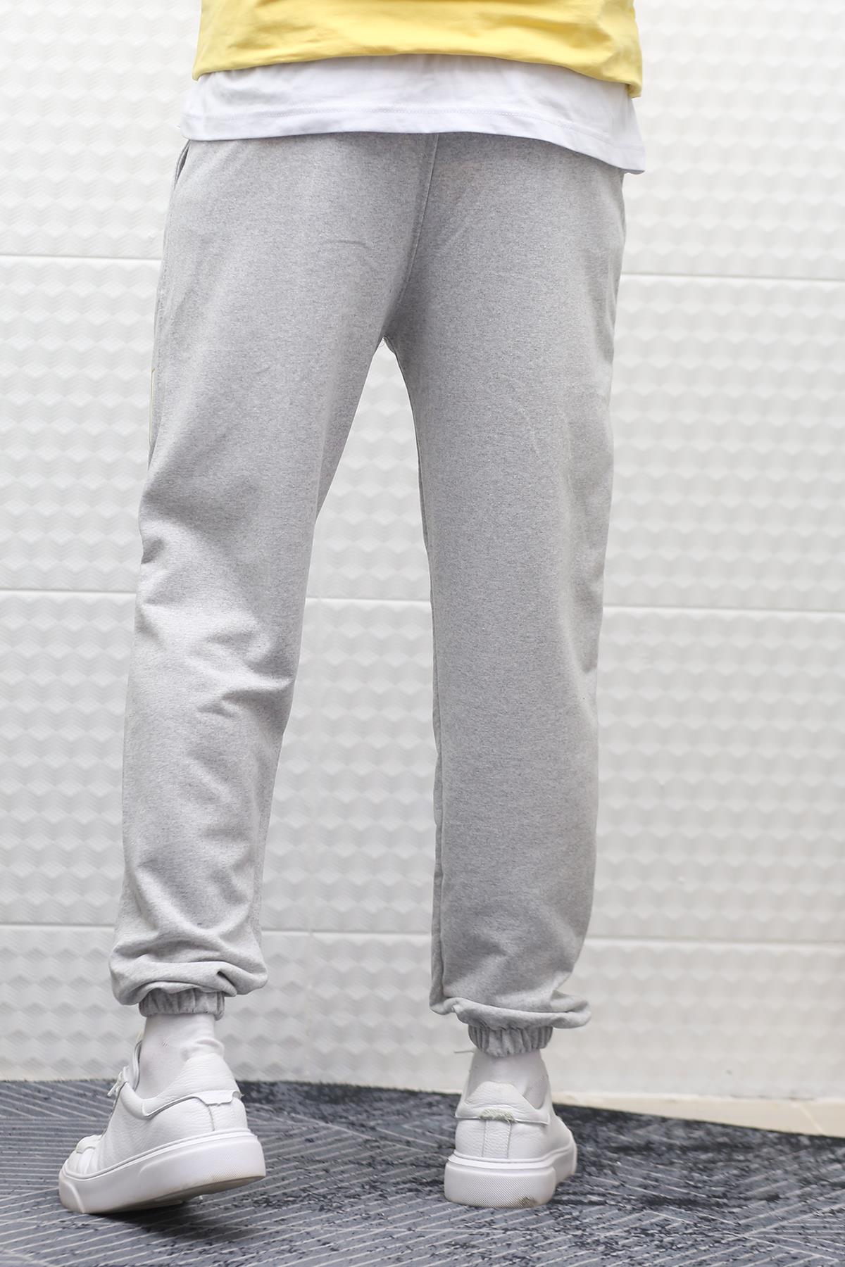 Erkek Eşofman Altı Yazlıkı Houston Baskılı - Gri