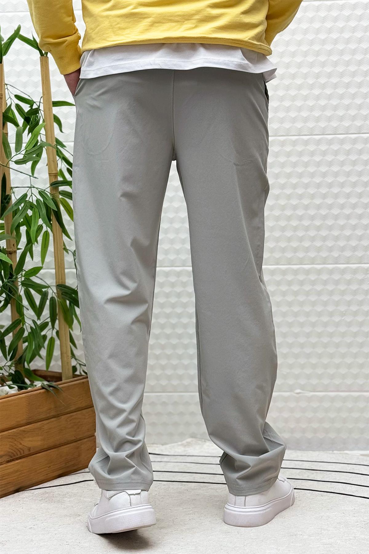 Erkek Full Likralı Rahat Kesim Baggy Jogger Pantolon - Gri