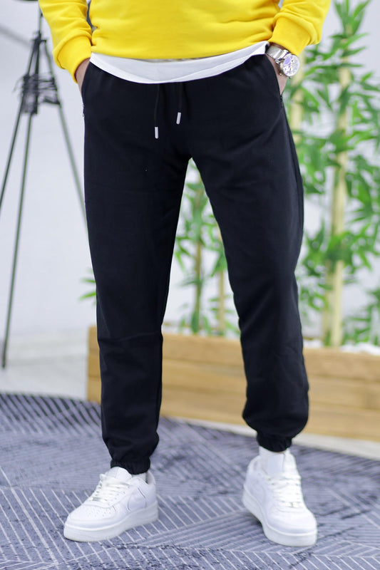 Erkek İnce Yazlık Lastikli Eşofman Altı 00 - Siyah