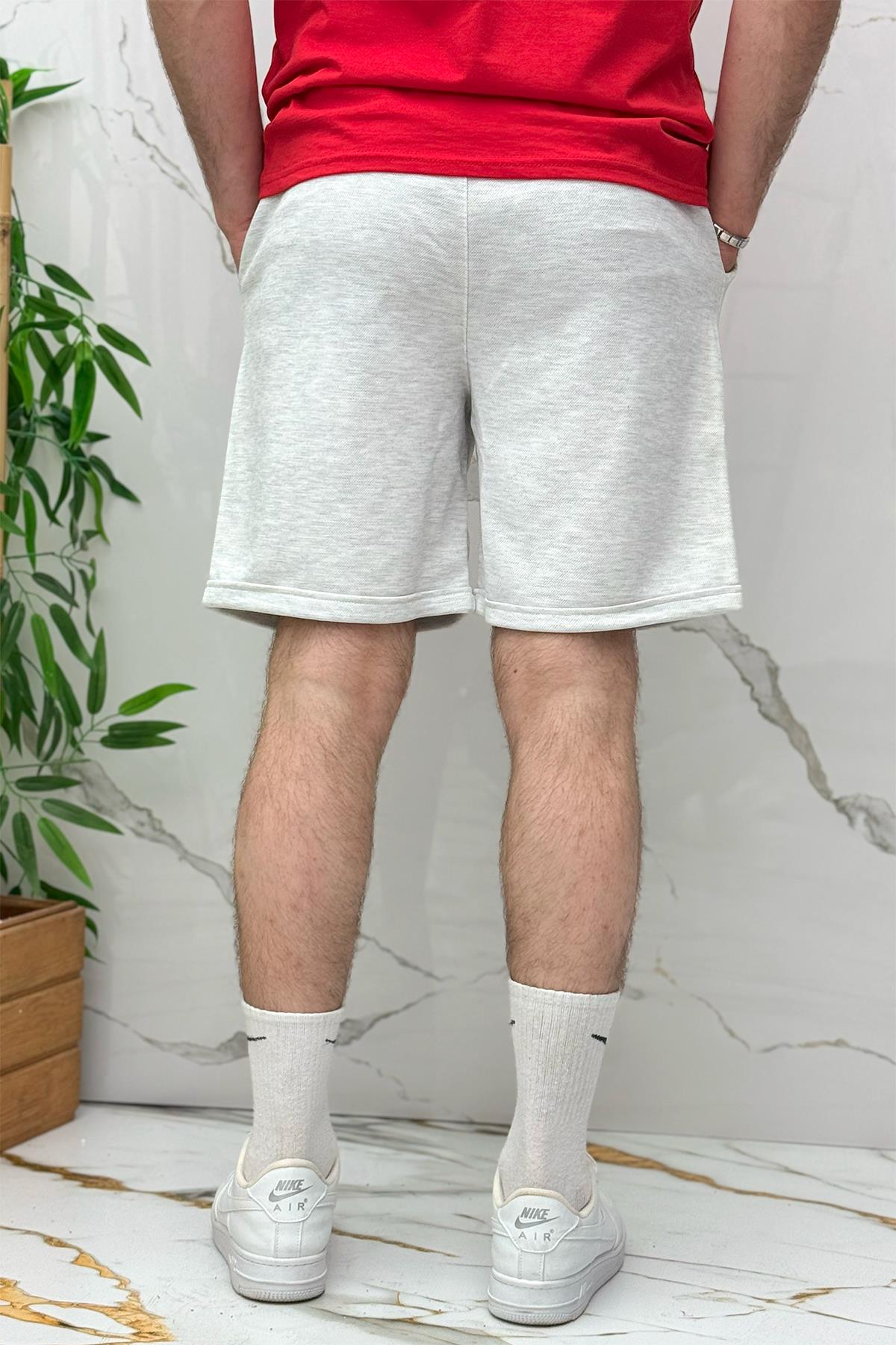 Erkek Pike Kumaş Rahat Şort - Açık Gri