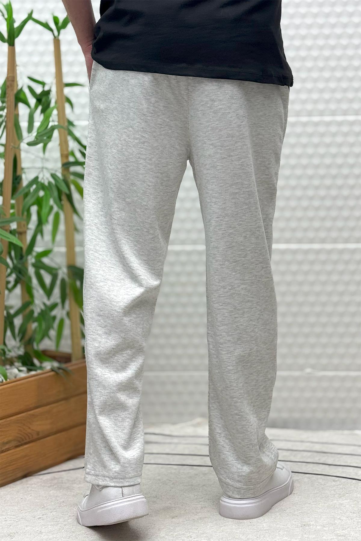 Erkek Rahat Kesim Pike Baggy Pantolon - Açık Gri