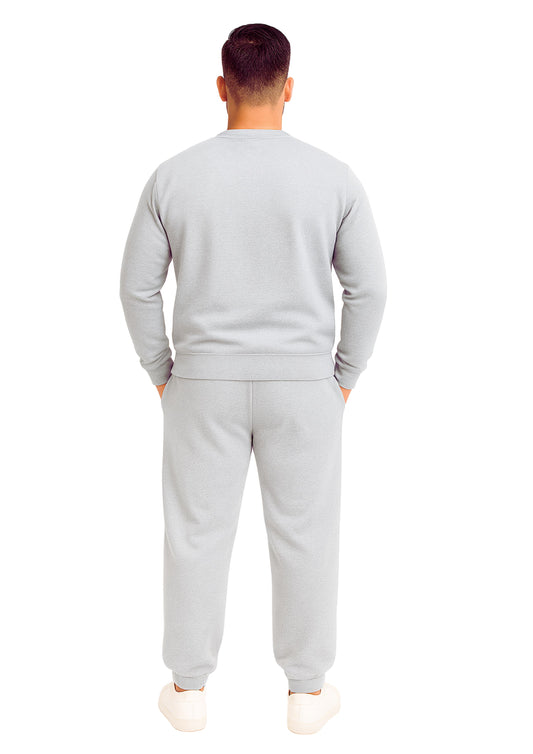 Erkek Sıfır Yaka 2 İplik Şardonlu Paça Lastikli Eşofman Takımı - Sarı