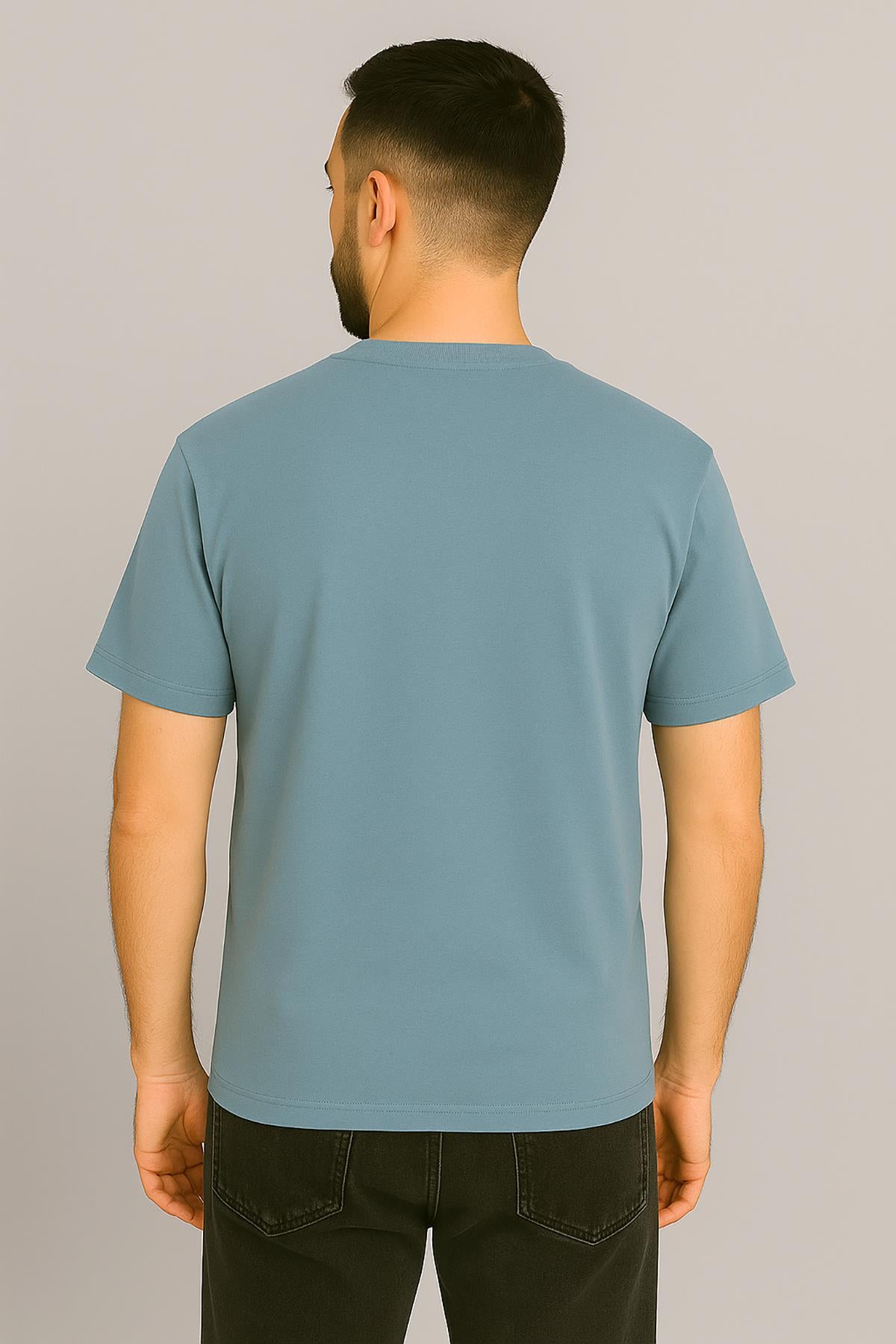 Erkek Tshirt Slim Fit (Dar Kalıp) Premium Kalite Düz Model - Yeşil