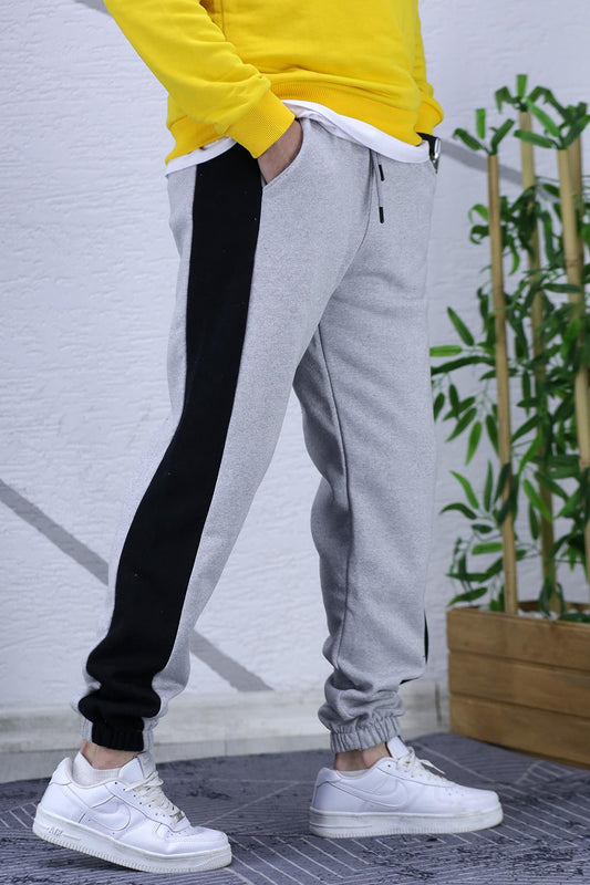 Erkek Üç İplik Şardonlu Tam Parçalı Eşofman Altıı - Gri