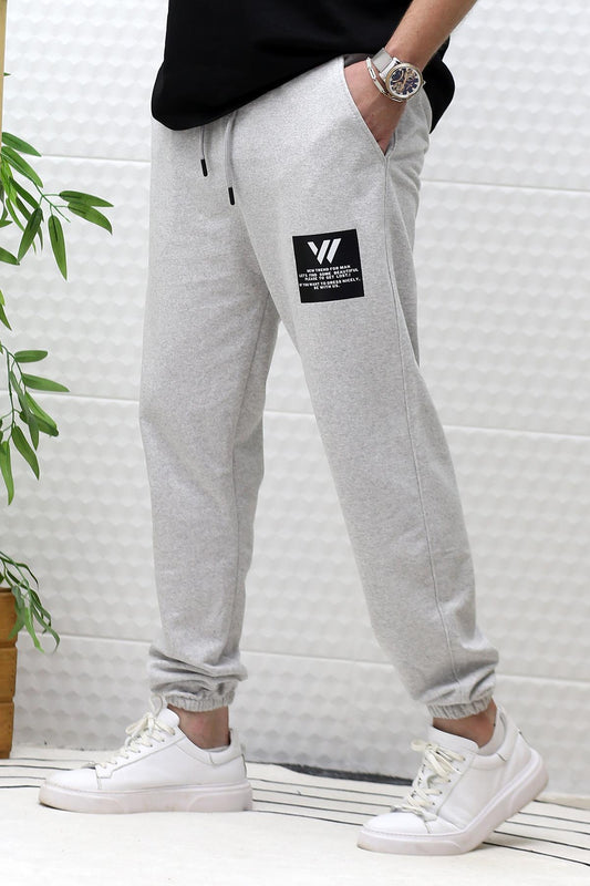 Erkek Yazlık Penye Eşofman Altı Wafra Baskı - Gri