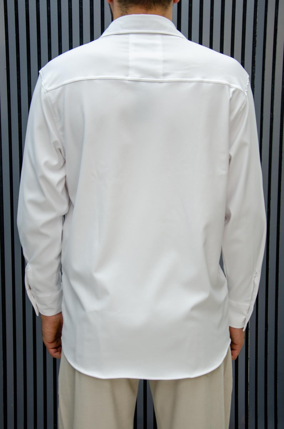 Erkek Yazlık Tiril Tiril Aktüs Cepli Oversize Gömlek - Beyaz