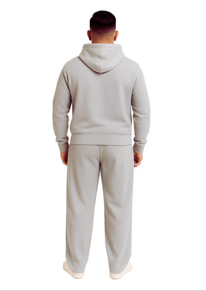Erkek 2 İplik Kapşonlu Şardonlu Baggy Eşofman Takımı - Füme