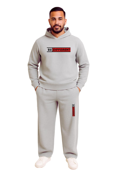 Erkek 2 İplik Kapşonlu Şardonlu Baggy Eşofman Takımı - Kırmızı