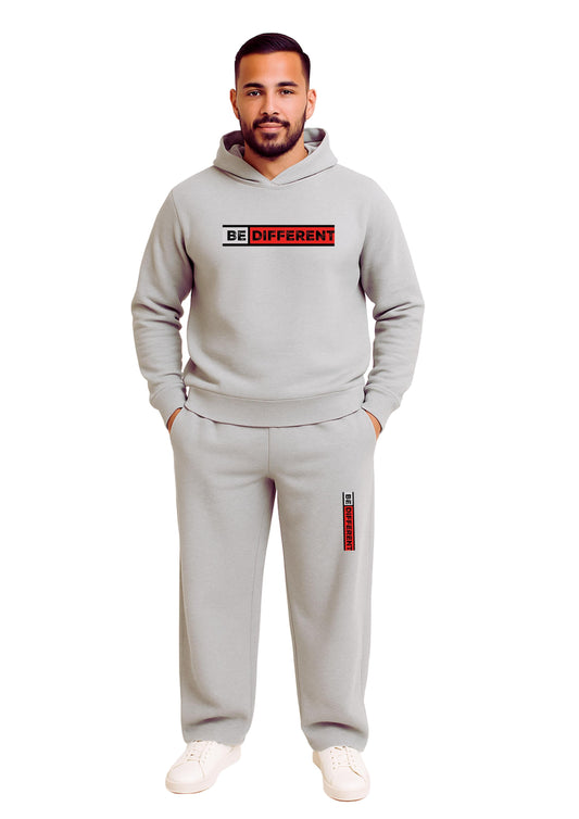 Erkek 2 İplik Kapşonlu Şardonlu Baggy Eşofman Takımı - Kırmızı