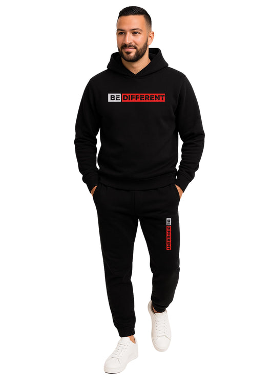 Erkek 2 İplik Kapşonlu Şardonlu  Paça Lastikli Eşofman Takımı - Lacivert