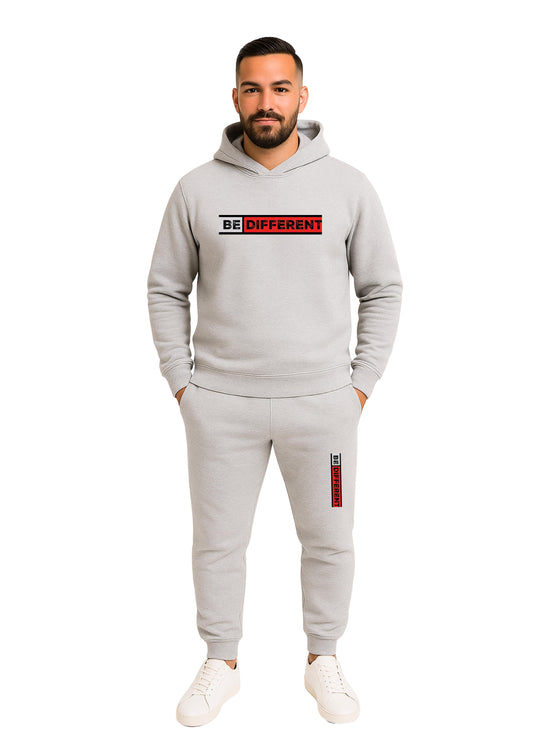 Erkek 2 İplik Kapşonlu Şardonlu  Paça Lastikli Eşofman Takımı - Kırmızı