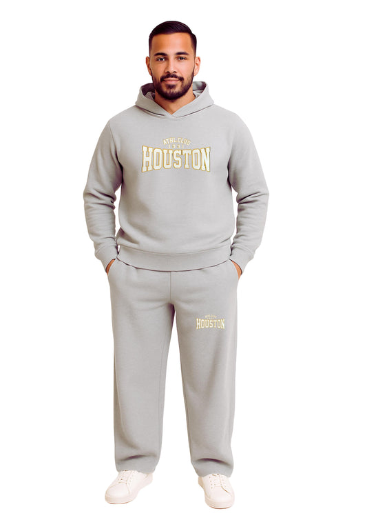 Erkek 2 İplik Şardonlu Kapşonlu Baggy  Eşofman Takımı - Beyaz