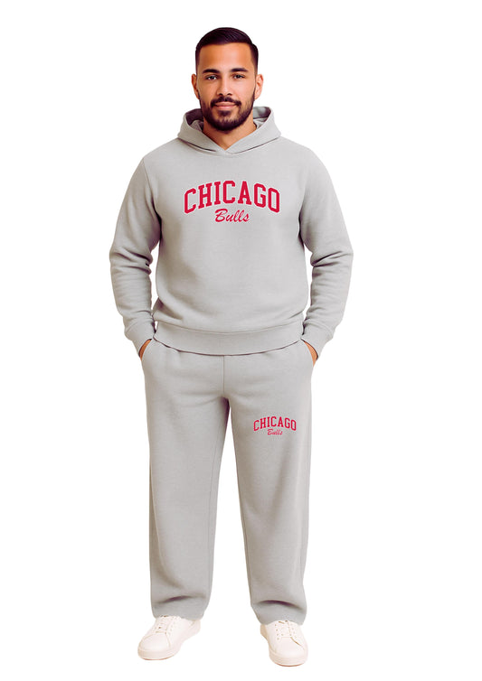 Erkek 2 İplik Şardonlu Kapşonlu Baggy  Eşofman Takımı - Lacivert