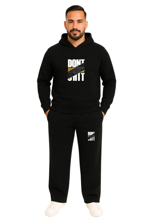 Erkek 2 İplik Şardonlu Kapşonlu Baggy  Eşofman Takımı - Gri