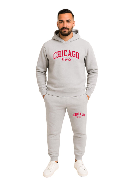 Erkek 2 İplik Şardonlu Kapşonlu Paça Lastikli Eşofman Takımı - Lacivert