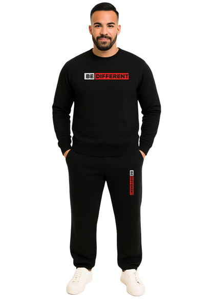 Erkek 2 İplik Sıfır Yaka Şardonlu  Paça Lastikli Eşofman Takımı - Lacivert