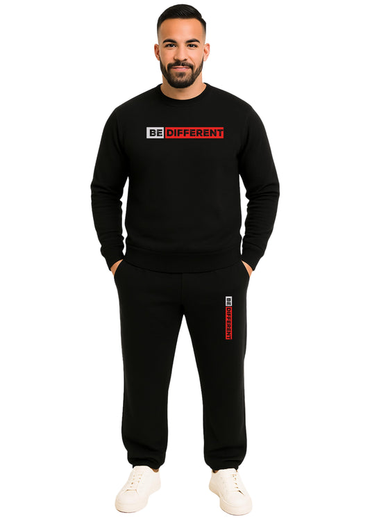 Erkek 2 İplik Sıfır Yaka Şardonlu  Paça Lastikli Eşofman Takımı - Lacivert