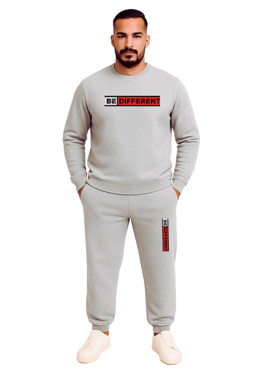 Erkek 2 İplik Sıfır Yaka Şardonlu  Paça Lastikli Eşofman Takımı - Kırmızı