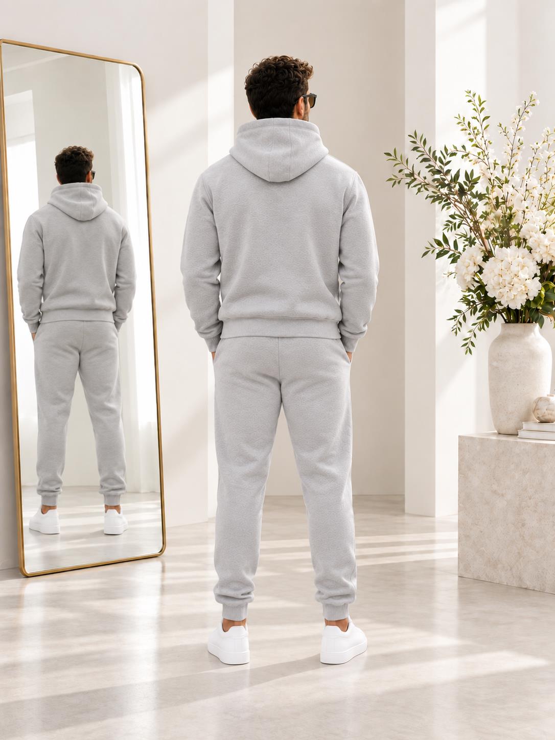 Erkek 3 İplik Premium Kalite İçi Şardonlu Eşofman Takımı - Gri