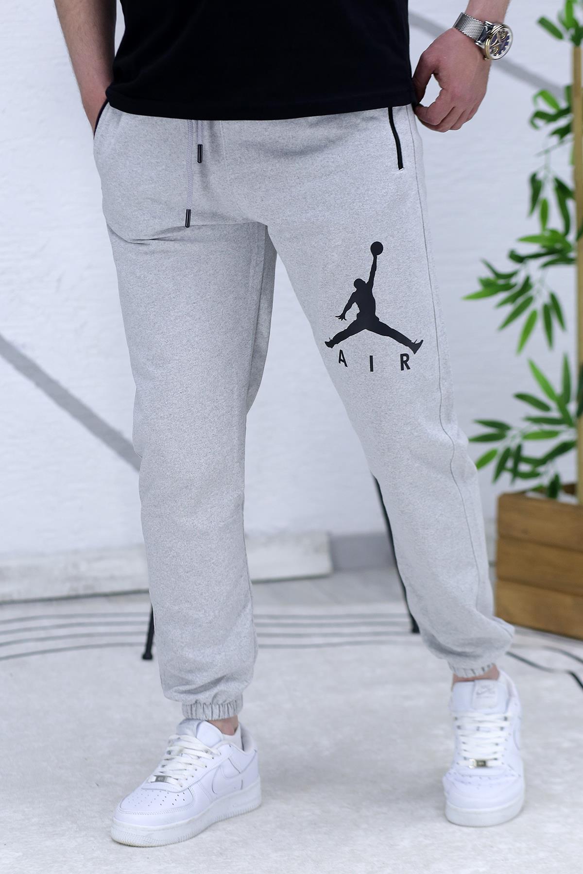 Erkek Air Baskılı Yazlık Eşofman - Gri