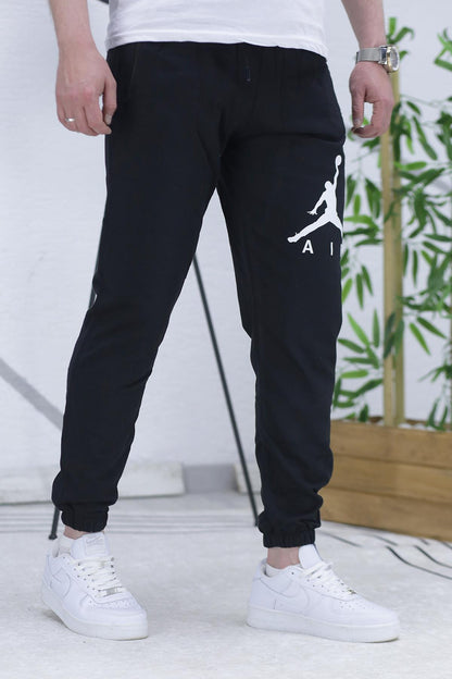 Erkek Air Baskılı Yazlık Eşofman - Siyah