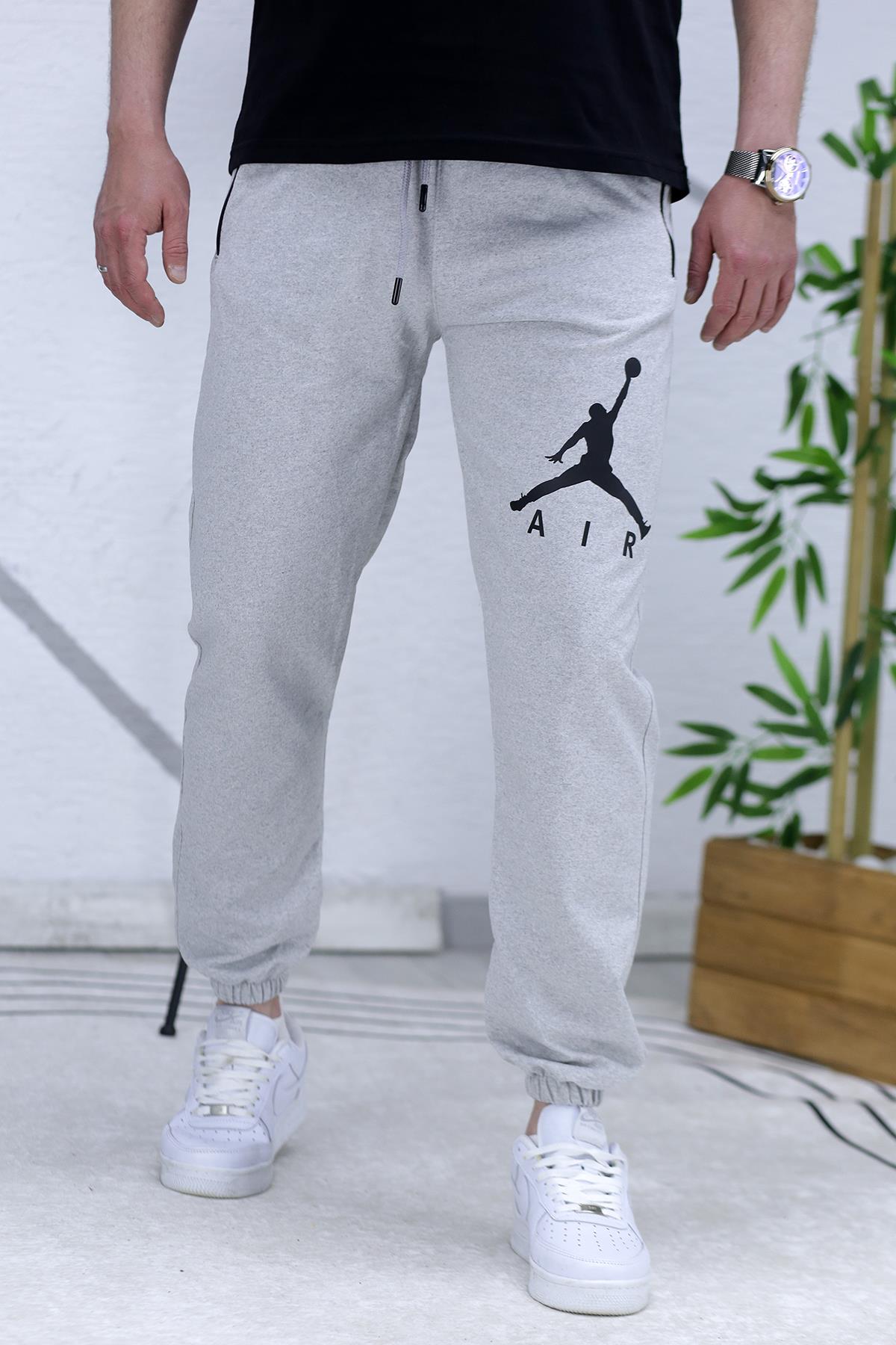 Erkek Air Baskılı Yazlık Eşofman - Gri