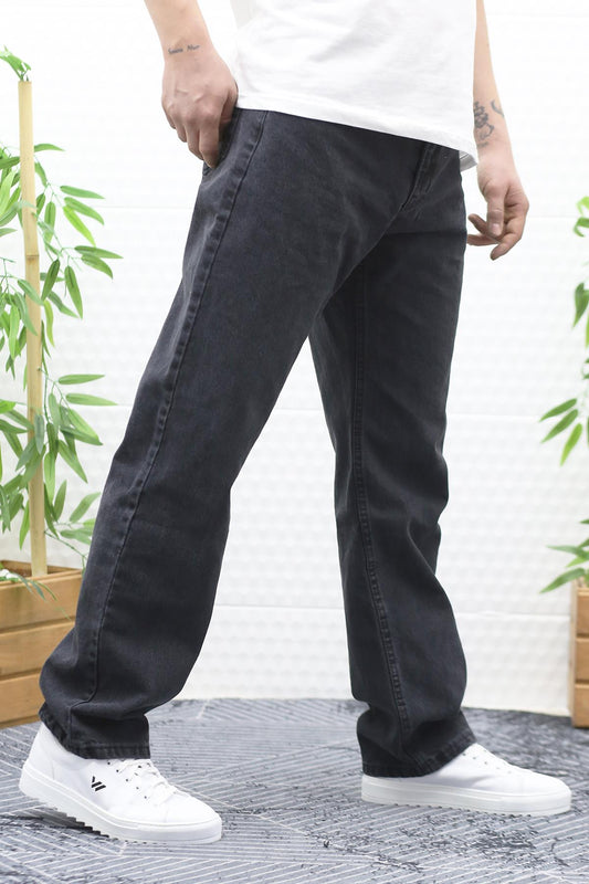 Erkek Baggy Bol Kesim Kot Pantolon - Antrasit