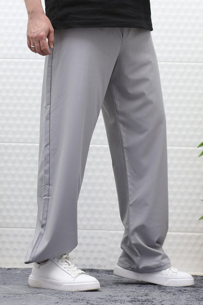 Erkek Baggy Pantolon Paçası Cırt Cırtlı Paraşüt Kumaş - Gri