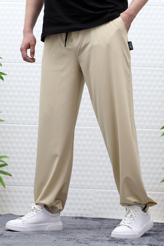 Erkek Baggy Pantolon Paçası Cırt Cırtlı Paraşüt Kumaş - Bej