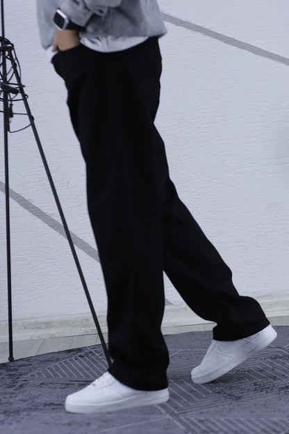 Erkek Baggy Bol Kesim Kot Pantolon - Siyah