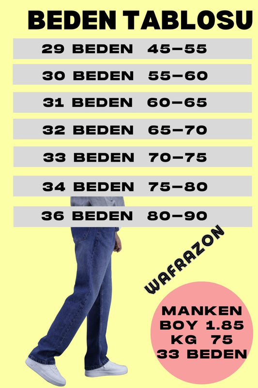 Erkek Baggy Bol Kesim Kot Pantolon - Mavi