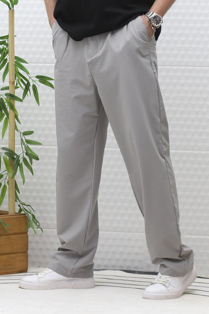 Erkek Bol Kesim Likralı Paraşüt Kumaş Baggy Pantalon - Koyu Gri