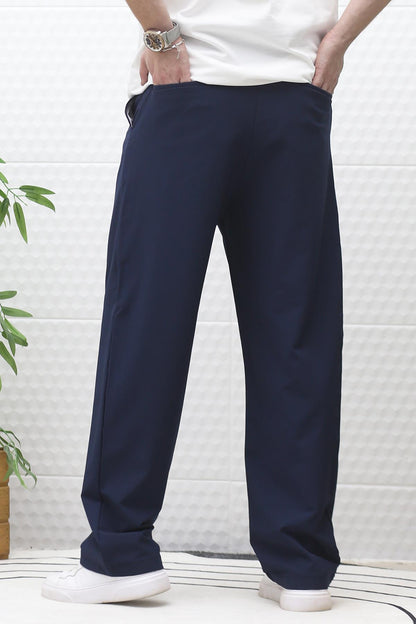Erkek Bol Kesim Likralı Paraşüt Kumaş Baggy Pantalon - Lacivert
