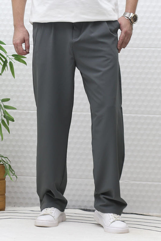 Erkek Bol Kesim Likralı Paraşüt Kumaş Baggy Pantalon - Antrasit