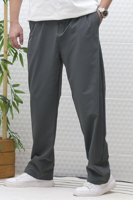 Erkek Bol Kesim Likralı Paraşüt Kumaş Baggy Pantalon - Antrasit
