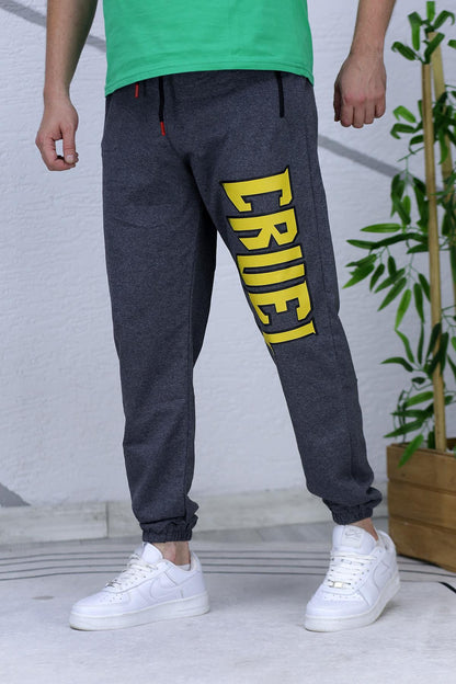 Erkek Cruel Baskılı Yazlık İnce Eşofman - Antrasit