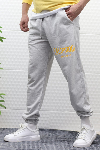 Erkek Eşofman Altı Yazlık California Baskılı - Gri