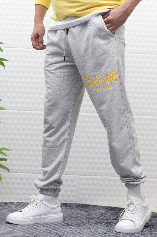 Erkek Eşofman Altı Yazlık California Baskılı - Gri