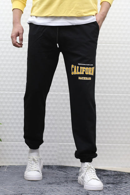 Erkek Eşofman Altı Yazlık California Baskılı - Siyah