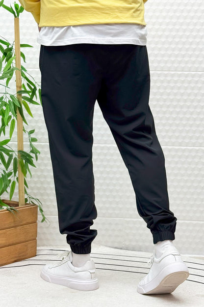 Erkek Full Likralı Paça Lastikli Jogger Pantolon - Siyah