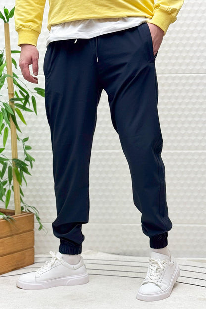 Erkek Full Likralı Paça Lastikli Jogger Pantolon - Lacivert
