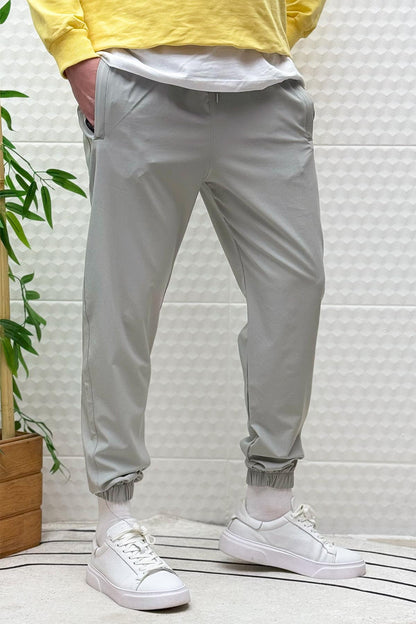 Erkek Full Likralı Paça Lastikli Jogger Pantolon - Gri
