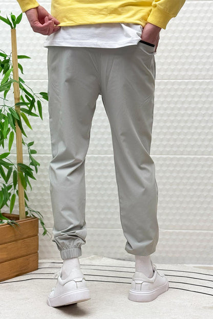 Erkek Full Likralı Paça Lastikli Jogger Pantolon - Gri