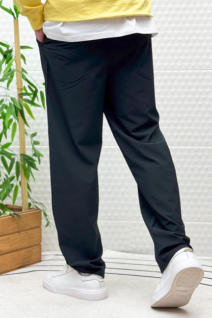 Erkek Full Likralı Rahat Kesim Baggy Jogger Pantolon - Siyah